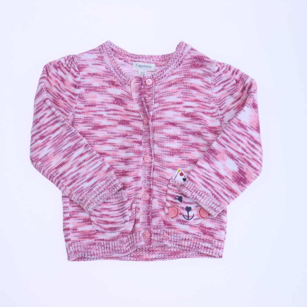 Fagottino Girls Pink Cardigan size: 9-12 Months